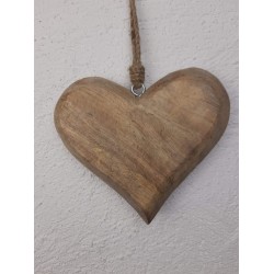 HERZ AUS HOLZ ZUM AUFHÄNGEN 15 CM